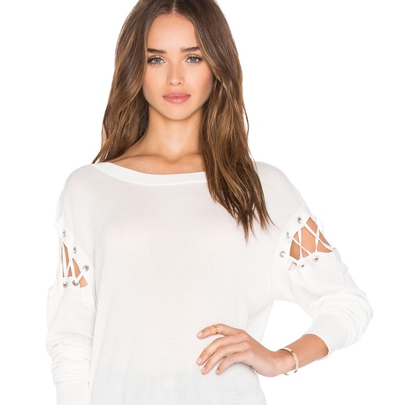 IRO Aluna Cut-Out Lace-Up Sweater